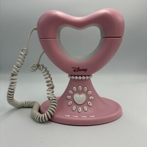 Disney Princess Pink Heart Shape Real Phone Corded Home Girls Retro Y2K 90s